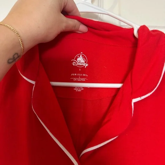 Disney Red Men's Casual Shirt with White Piping - Picture 2 of 5
